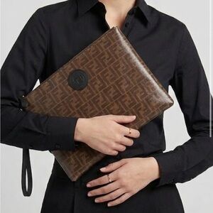 Fendi FF Monogram Zucca Pouch